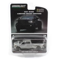 Greenlight Raw Chase Unit 1/64 2021 Dodge Ram Dually Pick-up Truck Limited Night Edition 51472-Chase