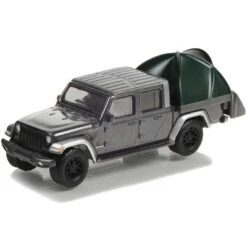 2021 Jeep Gladiator High Altitude Pickup Truck Gray Metallic With Modern Truck Bed Tent 1/64 Diecast Model Car By Greenlight