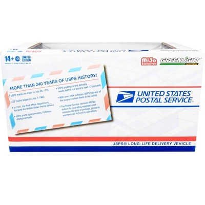 "USPS" LLV Long Life Postal Delivery Vehicle White With Stripes "United States Postal Service" 1/24 Diecast Model By Greenlight 4 "USPS" LLV Long Life Postal Delivery Vehicle White With Stripes "United States Postal Service" 1/24 Diecast Model By Greenlight - Image 2