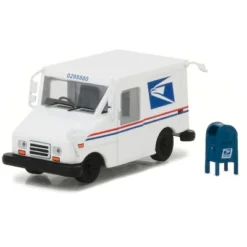 "United States Postal Service" (USPS) Long Life Postal Mail Delivery (LLV) & Mailbox Accessory 1/64 Diecast Model Greenlight