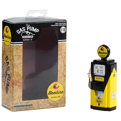 1948 Wayne 100-A Gas Pump "Beeline Gasoline" Yellow And Black "Vintage Gas Pumps" Series 12 1/18 Diecast Model By Greenlight 4 1948 Wayne 100-A Gas Pump "Beeline Gasoline" Yellow And Black "Vintage Gas Pumps" Series 12 1/18 Diecast Model By Greenlight - Image 2