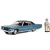1972 Cadillac Coupe DeVille Blue With Black Top And Vintage Gas Pump "The Hobby Shop" 1/64 Diecast Model Car By Greenlight -Greenlight Shop GUEST b43097e7 7ffe 4673 8692 c2da0903edde