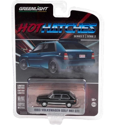 1983 Volkswagen Golf Mk1 GTI Black With Silver Stripes "Hot Hatches" Series 2 1/64 Diecast Model Car By Greenlight 4 1983 Volkswagen Golf Mk1 GTI Black With Silver Stripes "Hot Hatches" Series 2 1/64 Diecast Model Car By Greenlight - Image 2