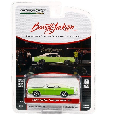 1970 Dodge Charger HEMI R/T Sublime Green With White Roof And White Tail Stripe (Lot #777) 1/64 Diecast Model Car By Greenlight 4 1970 Dodge Charger HEMI R/T Sublime Green With White Roof And White Tail Stripe (Lot #777) 1/64 Diecast Model Car By Greenlight - Image 2