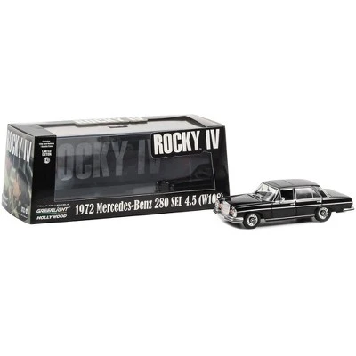 1972 Mercedes-Benz 280 SEL 4.5 (W108) Black "Rocky IV" (1985) Movie "Hollywood" Series 1/43 Diecast Model Car By Greenlight 4 1972 Mercedes-Benz 280 SEL 4.5 (W108) Black "Rocky IV" (1985) Movie "Hollywood" Series 1/43 Diecast Model Car By Greenlight - Image 2