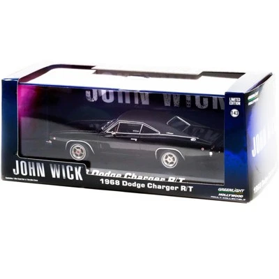1968 Dodge Charger R/T Black With Black Vinyl Top "John Wick" 1/43 Diecast Model Car By Greenlight 4 1968 Dodge Charger R/T Black With Black Vinyl Top "John Wick" 1/43 Diecast Model Car By Greenlight - Image 2
