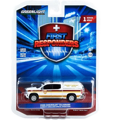 2020 Chevrolet Silverado Truck White W/Stripes "Narberth Ambulance Narberth Pennsylvania" 1/64 Diecast Model Car By Greenlight 4 2020 Chevrolet Silverado Truck White W/Stripes "Narberth Ambulance Narberth Pennsylvania" 1/64 Diecast Model Car By Greenlight - Image 2