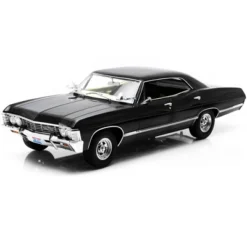 1967 Chevrolet Impala Sport Sedan Tuxedo Black 1/18 Diecast Model Car By Greenlight