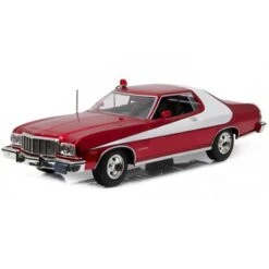 1976 Ford Gran Torino "Starsky And Hutch" Red Chrome Edition (TV Series 1975-79) 1/18 Diecast Model Car By Greenlight