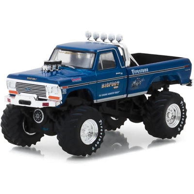 1974 Ford F-250 Monster Truck Bigfoot #1 Blue "The Original Monster Truck" (1979) 1/64 Diecast Model Car By Greenlight 3 1974 Ford F-250 Monster Truck Bigfoot #1 Blue "The Original Monster Truck" (1979) 1/64 Diecast Model Car By Greenlight