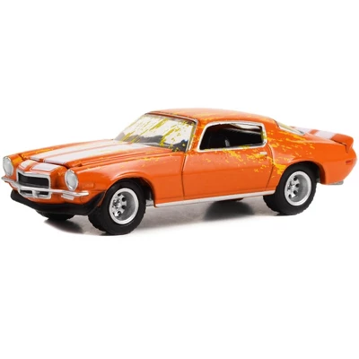 1971 Chevrolet Camaro Z/28 Orange With White Stripes (Dirty Version) "Lost" (2004-2010) TV 1/64 Diecast Model Car By Greenlight 3 1971 Chevrolet Camaro Z/28 Orange With White Stripes (Dirty Version) "Lost" (2004-2010) TV 1/64 Diecast Model Car By Greenlight