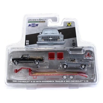 Greenlight 1/64 Black 1986 Chevy K-30 Longbed W/ Gooseneck & Project Truck 51406-A 6 Greenlight 1/64 Black 1986 Chevy K-30 Longbed W/ Gooseneck & Project Truck 51406-A - Image 4