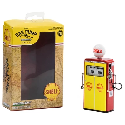 1954 Tokheim 350 Twin Gas Pump "Shell Oil" Yellow And Red "Vintage Gas Pumps" Series 12 1/18 Diecast Model By Greenlight 3 1954 Tokheim 350 Twin Gas Pump "Shell Oil" Yellow And Red "Vintage Gas Pumps" Series 12 1/18 Diecast Model By Greenlight - Image 2