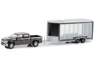2020 Ford F-150 Lariat 4x4 Truck Stone Gray Metallic W/Glass Display Trailer "Hitch & Tow" 1/64 Diecast Model Car By Greenlight 3 2020 Ford F-150 Lariat 4x4 Truck Stone Gray Metallic W/Glass Display Trailer "Hitch & Tow" 1/64 Diecast Model Car By Greenlight