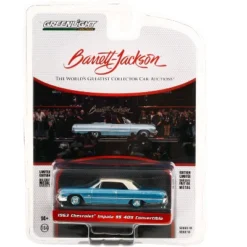 1963 Chevrolet Impala SS 409 Convertible Azure Aqua Blue Metallic W/Cream Top (Lot #1119) 1/64 Diecast Model Car By Greenlight -Greenlight Shop GUEST d7d10473 0b76 4ffb bc04 1b500a5825e1