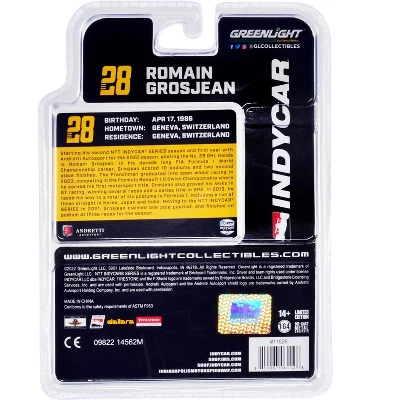 Dallara IndyCar #28 Romain Grosjean "DHL" Andretti Autosport "NTT IndyCar Series" (2022) 1/64 Diecast Model Car By Greenlight 4 Dallara IndyCar #28 Romain Grosjean "DHL" Andretti Autosport "NTT IndyCar Series" (2022) 1/64 Diecast Model Car By Greenlight - Image 2