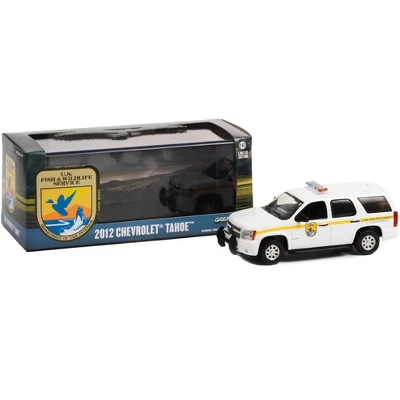 2012 Chevrolet Tahoe White W/Yellow Stripes "U.S. Fish & Wildlife Service Law Enforcement" 1/43 Diecast Model Car By Greenlight 4 2012 Chevrolet Tahoe White W/Yellow Stripes "U.S. Fish & Wildlife Service Law Enforcement" 1/43 Diecast Model Car By Greenlight - Image 2