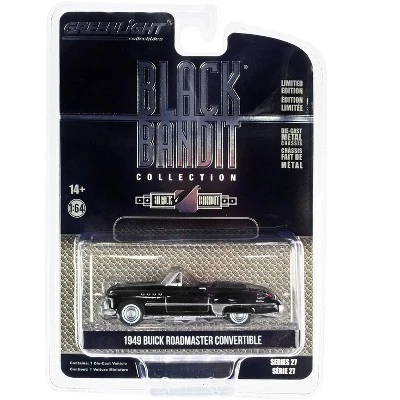 1949 Buick Roadmaster Convertible Black Metallic "Black Bandit" Series 27 1/64 Diecast Model Car By Greenlight 4 1949 Buick Roadmaster Convertible Black Metallic "Black Bandit" Series 27 1/64 Diecast Model Car By Greenlight - Image 2