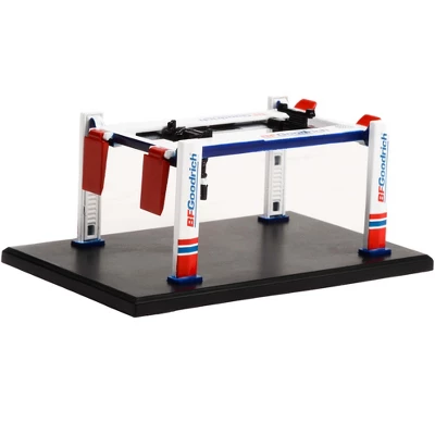 Adjustable Four-Post Lift "BFGoodrich" White & Red "Four-Post Lifts" "Four-Post Lifts" Series 4 1/64 Diecast Model By Greenlight 3 Adjustable Four-Post Lift "BFGoodrich" White & Red "Four-Post Lifts" "Four-Post Lifts" Series 4 1/64 Diecast Model By Greenlight