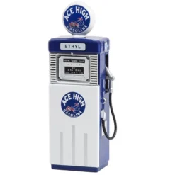 1951 Wayne 505 Gas Pump "Ace High" White And Blue "Vintage Gas Pumps" Series 14 1/18 Diecast Replica By Greenlight