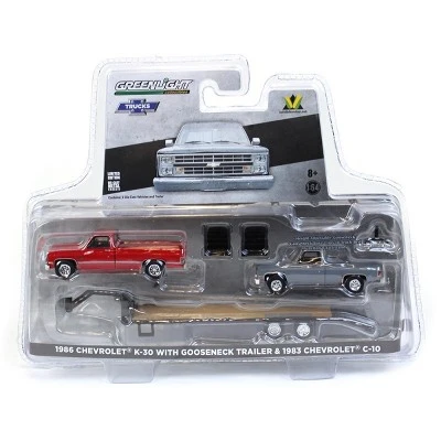 Greenlight Greenlight 1/64 Red 1986 Chevy K-30 Longbed W/ Gooseneck & Project Truck 51406-B 6 Greenlight Greenlight 1/64 Red 1986 Chevy K-30 Longbed W/ Gooseneck & Project Truck 51406-B - Image 4