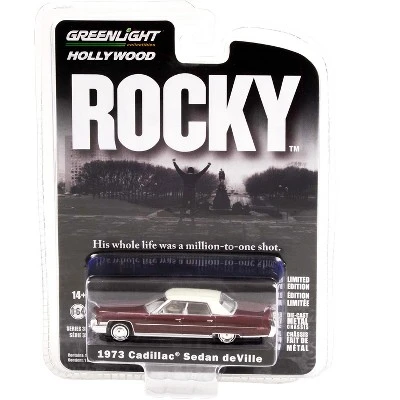 1973 Cadillac Sedan DeVille Burgundy W/White Top "Rocky" (1976) Movie "Hollywood Series" 1/64 Diecast Model Car By Greenlight 4 1973 Cadillac Sedan DeVille Burgundy W/White Top "Rocky" (1976) Movie "Hollywood Series" 1/64 Diecast Model Car By Greenlight - Image 2