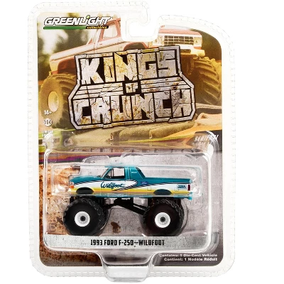 1993 Ford F-250 Monster Truck Teal "Wildfoot" "Kings Of Crunch" Series 11 1/64 Diecast Model Car By Greenlight 4 1993 Ford F-250 Monster Truck Teal "Wildfoot" "Kings Of Crunch" Series 11 1/64 Diecast Model Car By Greenlight - Image 2