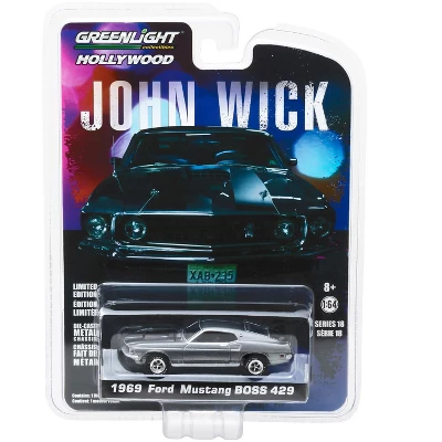1969 Ford Mustang Boss 429 Gray Metallic With Black Stripes "John Wick" (2014) Movie 1/64 Diecast Model Car By Greenlight 4 1969 Ford Mustang Boss 429 Gray Metallic With Black Stripes "John Wick" (2014) Movie 1/64 Diecast Model Car By Greenlight - Image 2