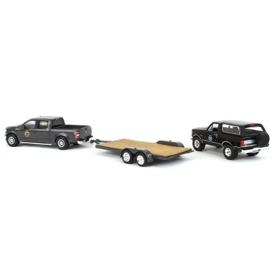 Greenlight Collectibles 1/64 2018 Ford F-150 Truck & 1992 Ford Bronco On Flatbed Trailer Montana Livestock Association Hitch & Tow 11 31150-C 5 Greenlight Collectibles 1/64 2018 Ford F-150 Truck & 1992 Ford Bronco On Flatbed Trailer Montana Livestock Association Hitch & Tow 11 31150-C - Image 3
