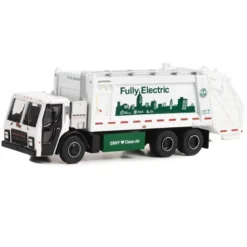 2021 Mack LR Electric Rear Loader Refuse Truck White NYC Dept Of Sanitation Fully Electric 1/64 Diecast Model Car By Greenlight