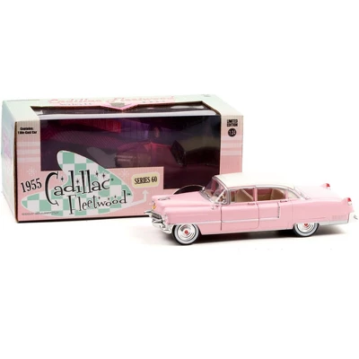 1955 Cadillac Fleetwood Series 60 Pink With White Top 1/24 Diecast Model Car By Greenlight 4 1955 Cadillac Fleetwood Series 60 Pink With White Top 1/24 Diecast Model Car By Greenlight - Image 2