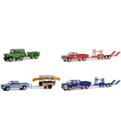 "Hitch & Tow" Set Of 4 Pieces Series 25 1/64 Diecast Model Cars By Greenlight