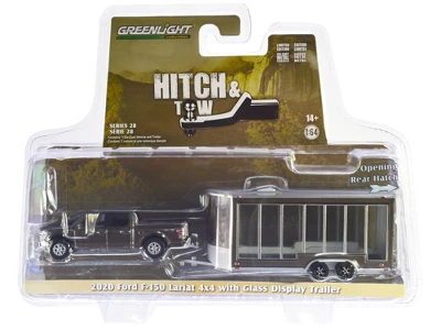 2020 Ford F-150 Lariat 4x4 Truck Stone Gray Metallic W/Glass Display Trailer "Hitch & Tow" 1/64 Diecast Model Car By Greenlight 4 2020 Ford F-150 Lariat 4x4 Truck Stone Gray Metallic W/Glass Display Trailer "Hitch & Tow" 1/64 Diecast Model Car By Greenlight - Image 2
