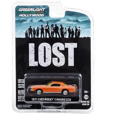 1971 Chevrolet Camaro Z/28 Orange With White Stripes (Dirty Version) "Lost" (2004-2010) TV 1/64 Diecast Model Car By Greenlight 4 1971 Chevrolet Camaro Z/28 Orange With White Stripes (Dirty Version) "Lost" (2004-2010) TV 1/64 Diecast Model Car By Greenlight - Image 2