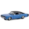 1969 Dodge Charger Blue Met. W/Black Vinyl Top And Tail Stripe (Lot #465.1) Barrett Jackson 1/64 Diecast Model Car By Greenlight -Greenlight Shop GUEST fe1efb3e 0e39 416a 9987 60d930d79337